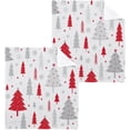 thumbnail image 1 of SKYSONIC Christmas Tree Washcloths Set of 2, Highly Absorbent Soft Cotton Fingertip Towels for Bathroom, Kitchen, Gym, Spa, Home Decor, 12 x 12 Inch, 1 of 7