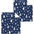 thumbnail image 1 of SKYSONIC Christmas Tree Washcloths Set of 2, Highly Absorbent Soft Cotton Fingertip Towels for Bathroom, Kitchen, Gym, Spa, Home Decor, 12 x 12 Inch, 1 of 7