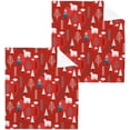 thumbnail image 1 of SKYSONIC Christmas Tree Washcloths Set of 4, Highly Absorbent Soft Cotton Fingertip Towels for Bathroom, Kitchen, Gym, Spa, Home Decor, 12 x 12 Inch, 1 of 7