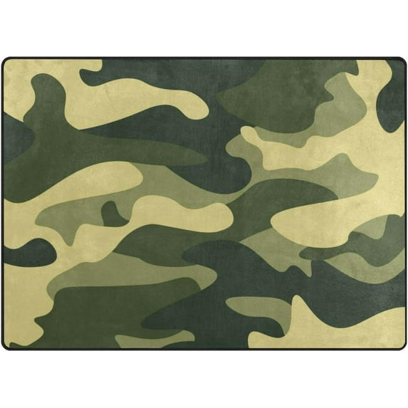 SKYSONIC Classic Camouflage Lightweight Carpet Mats Area Soft Rugs Floor Mat Rug Home Decoration for Kids Room Living Room 63 x 48 inches