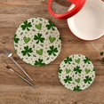 thumbnail image 1 of SKYSONIC Clover Leaves Pattern Pot Holders Trivets, 2 Pcs Heat Resistant Trivets,St Patrick Hearts Cotton Thread Weave Mats for Hot Pads Pans Pot Bowl Teapot for Kitchen Decor, 1 of 7