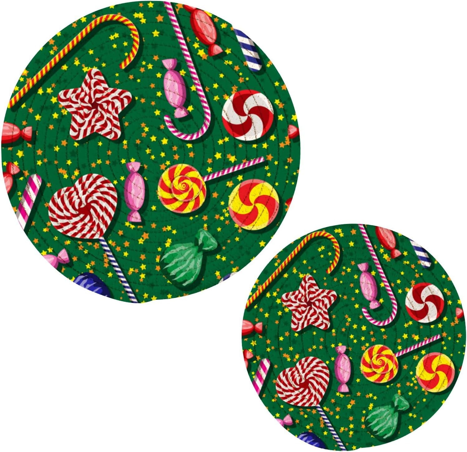 SKYSONIC Colorful Candy Lollipop Pot Holders Trivets, 2 Pcs Heat