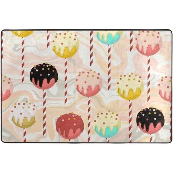 SKYSONIC Colorful Chocolate Candy Area Rug Pad 24x36 Inch 100% Light Weight Polyester Fabric for Living Bedroom