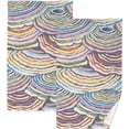 thumbnail image 1 of SKYSONIC Colorful Watercolor Shell Bathroom Towels 2 PCS, 16"x28", Cotton Bath Towel Water Absorbent Lightweight Quickdry Towels for Bathroom Ktichen Travel Gym, 1 of 7
