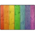 thumbnail image 1 of SKYSONIC Colorful Wooden Background Area Rug 4'x5' Pet & Child Friendly Carpet for Living Room Bedroom Dining Room,Indoor Outdoor Soft Rug Washable Non Slip Comfortable Area Rug, 1 of 6