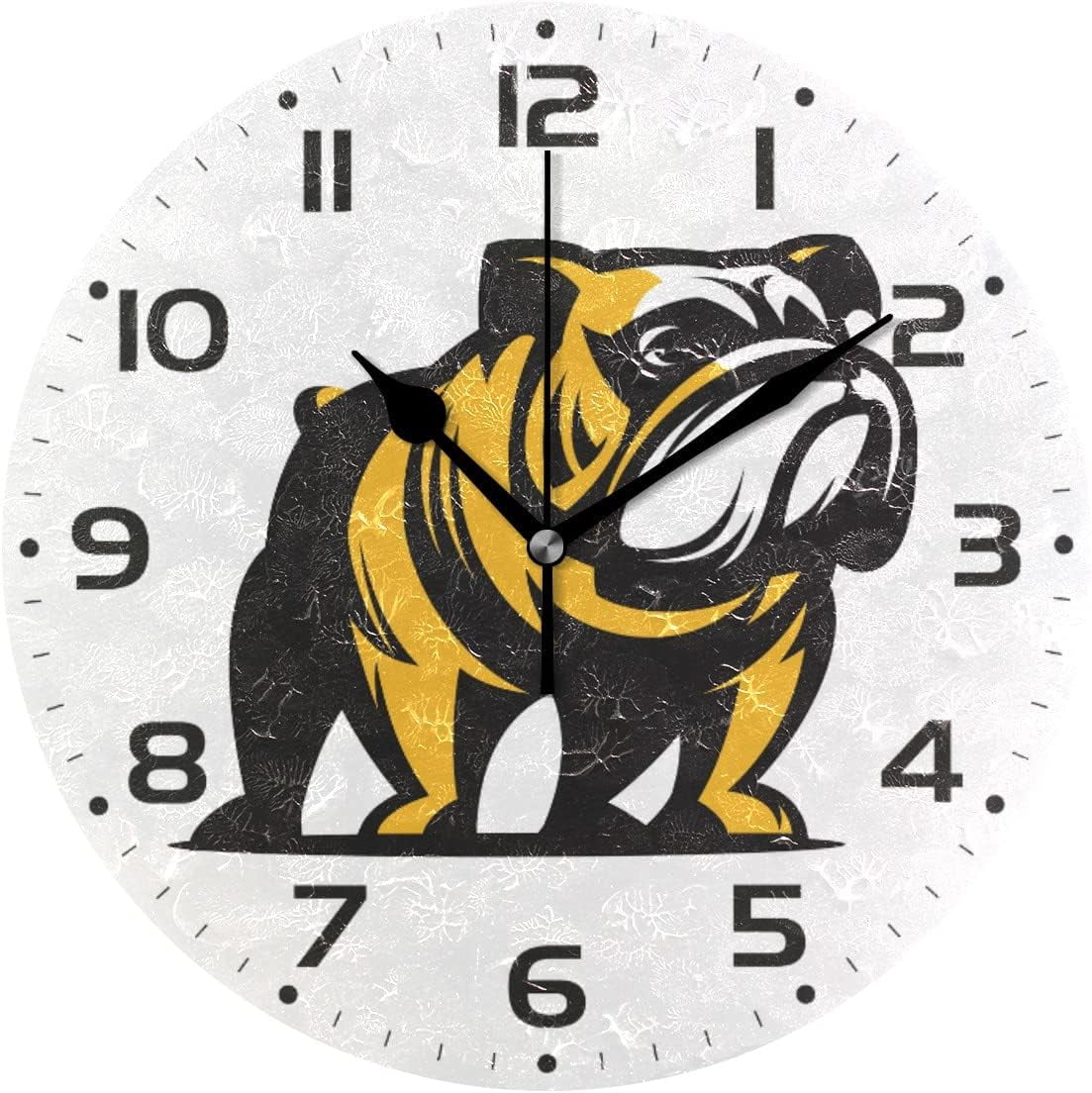 SKYSONIC Cool Dog Cartoon Wall Clock 10 Inch Silent Non Ticking Round ...