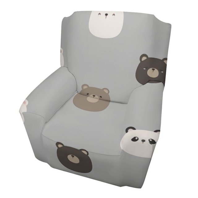 SKYSONIC Couch Covers Chair Cover, Pattern Cute Bear Head Stretch 1