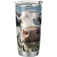 thumbnail image 1 of SKYSONIC Cow Tumbler Stainless Steel Double Wall Vacuum Reusable Insulated Mug with Straw and Built-in Coaste for Cold and Hot Beverages, 12oz, 1 of 7