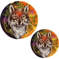 thumbnail image 1 of SKYSONIC Creative Flower Wolf Pot Holders Trivets, 2 Pcs Heat Resistant Trivets,Floral Wild Animals Cotton Thread Weave Mats for Hot Pads Pans Pot Bowl Teapot for Kitchen Decor, 1 of 7