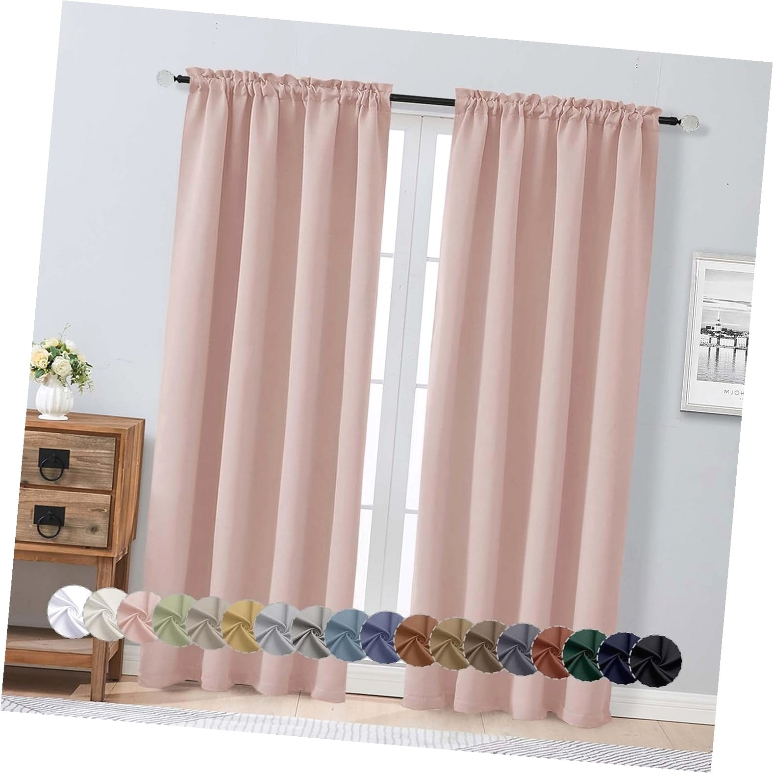 SKYSONIC Curtains, 2 Panels Set, 40" 72", Style, Pinch Pleat Top ...