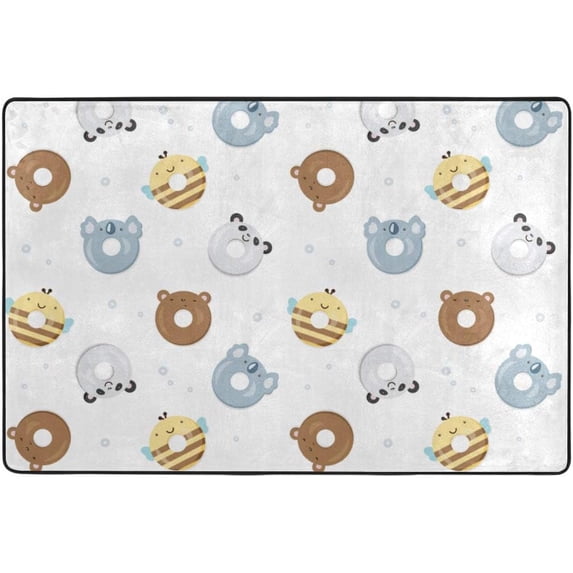 SKYSONIC Cute Animal Donuts Lightweight Carpet Mats Area Soft Rugs Floor Mat Doormat Decoration for Rooms Entrance 36x24 inch