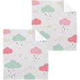 thumbnail image 1 of SKYSONIC Cute Cartoon Clouds Washcloths, 2 PCS 12 X 12 Inches Cotton Wash Cloths, Highly Absorbent and Soft Face Towels for Bathroom,Gym,Hotel and Spa, 1 of 7