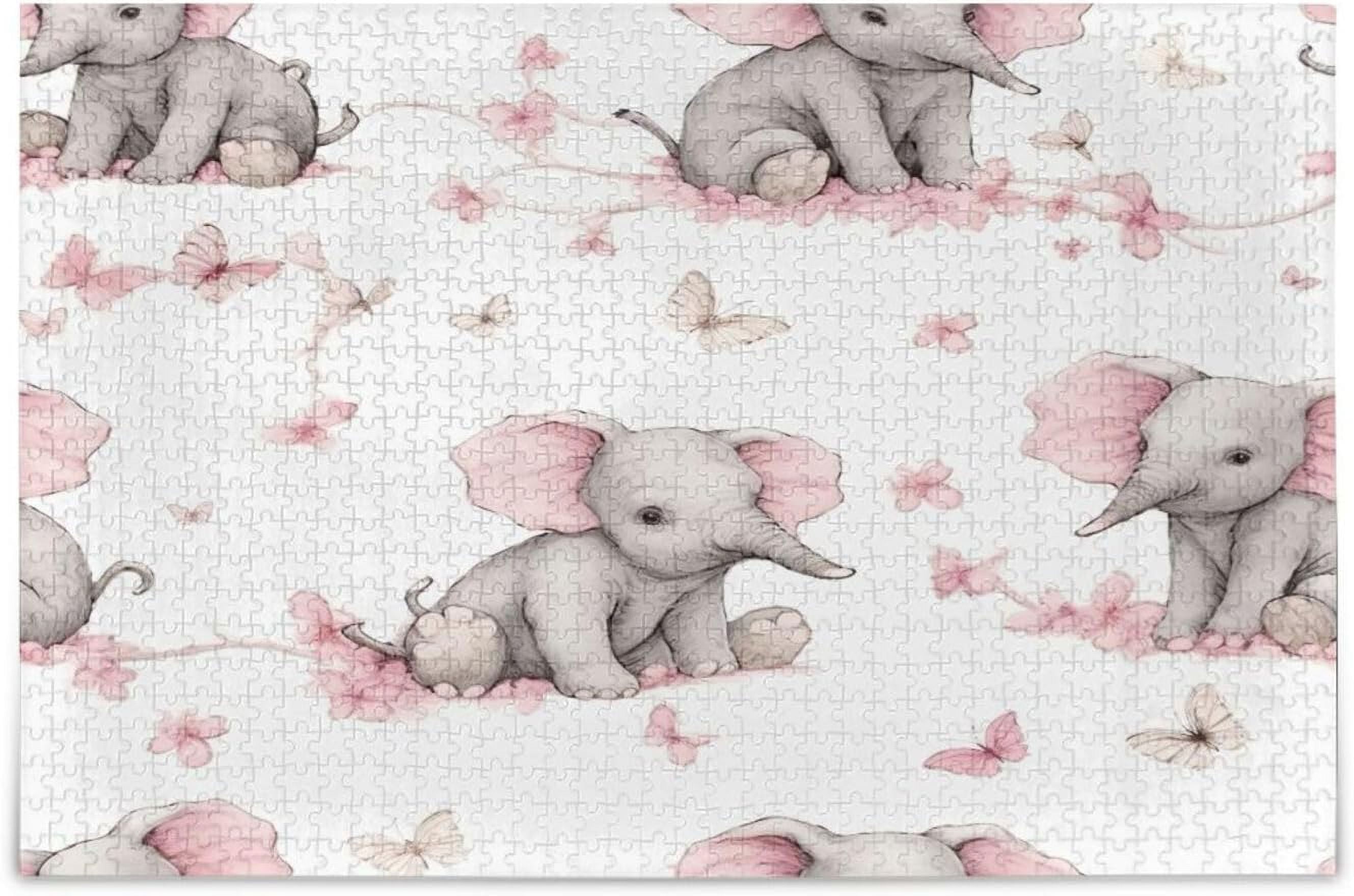 SKYSONIC Cute Cartoon Elephants Jigsaw Puzzles for Adults 1000 Piece