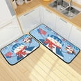 thumbnail image 1 of SKYSONIC Cute Christmas Snowman and Penguin Fir Greeting Card Kitchen Mats Set of 2 Anti Fatigue Floor Runner Rug Non Slip Comfort Mat 19.7x27.6 Inch + 19.7x47.2 Inch, 1 of 7