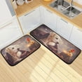 thumbnail image 1 of SKYSONIC Cute Dog Toybear Kitchen Rugs 2 Pieces, Fall Leaves Floor Mat Room Area Rug Washable Carpet Perfect for Living Room Bedroom Entryway, 1 of 7