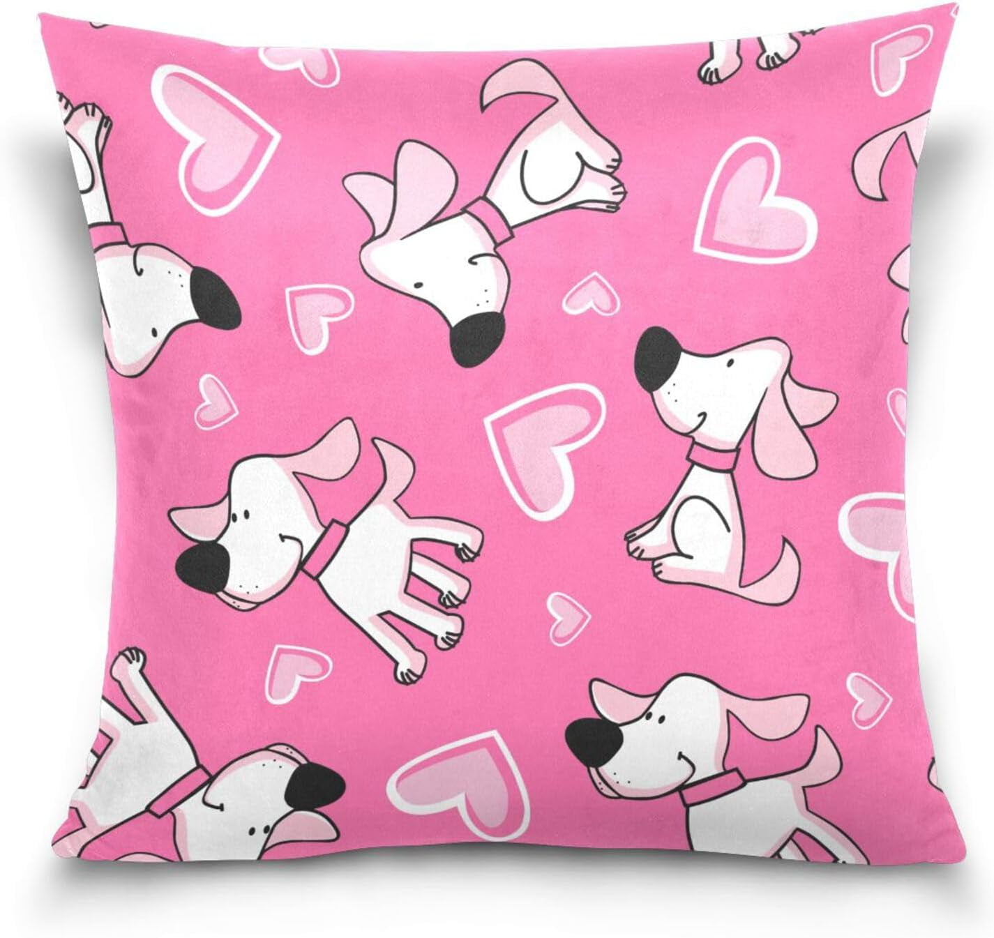 SKYSONIC Cute Dogs Pillow Cover 20 x 20 Inch, Soft Decorative Cushion ...