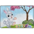 thumbnail image 1 of SKYSONIC Cute Easter Bunny Area Rug Pad - 72x48 inch - 100% Light Weight Polyester Fabric for Living Bedroom, 1 of 6