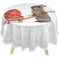 thumbnail image 1 of SKYSONIC Cute Easter Bunny Round Tablecloth 60inch Indoor Wrinkle Free, Rabbit Red Easter Egg Circular Lace Table Cover Washable for Kitchen Party BBQ Dining Decor, 1 of 7