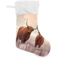 SKYSONIC Cute Highland Cattle Christmas Stockings 1PCS,Big Xmas
