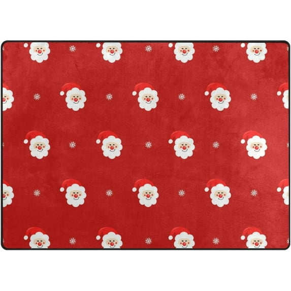 SKYSONIC Cute Santa Claus Lightweight Carpet Mats Area Soft Rugs Floor Mat Rug Home Decoration for Kids Room Living Room 63 x 48 inches