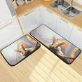 thumbnail image 1 of SKYSONIC Cute Squirrel Autumn Kitchen Rugs Set of 2, Fall Forest Animal Floor Runner Area Rug Washable Carpet Mat Perfect for Living Room Bedroom Entryway, 1 of 7