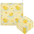 thumbnail image 1 of SKYSONIC Cute Yellow Duck Hearts Baby Muslin Washcloths Face Towel, Cartoon Burp Cloths Cotton Wipes 5 PCS Infant Wash Cloth for Newborn Boys Girls 12"x12", 1 of 7