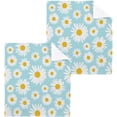 thumbnail image 1 of SKYSONIC Daisy Flower Washcloths Set of 2, Highly Absorbent Soft Cotton Fingertip Towels for Bathroom, Kitchen, Gym, Spa, Home Decor 12 x 12 Inch, 1 of 7
