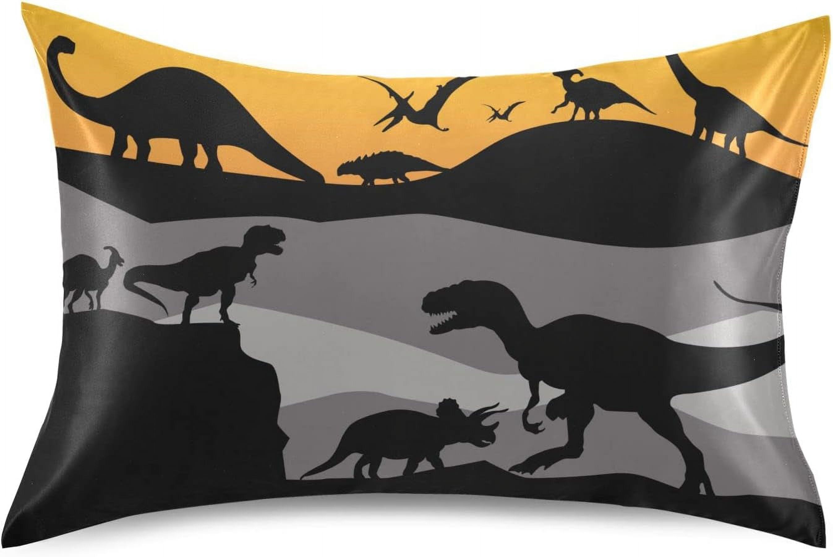 SKYSONIC Dinosaurs Silk Pillowcase Natural Pure Polyester Satin