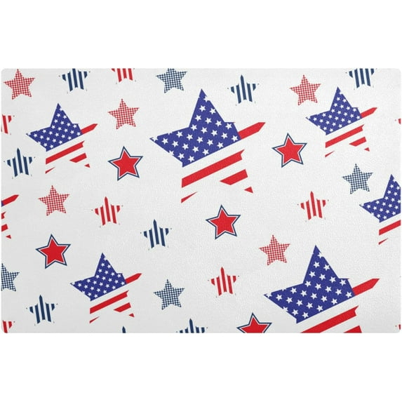 SKYSONIC Dish Drying Mat American Pentagram for Kitchen Counter PU leather Water Absorption Heat Resistant Home Decoration Mat Size 17.7×11.8 IN