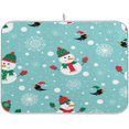 thumbnail image 1 of SKYSONIC Dish Drying Mat for Kitchen Counter Dish Drying Pad Dish Mat, Snowman Snowflakes Christmas Trees Drying Mat for Coffee Machine Dish Rack 16x18 inch, 1 of 6