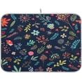 thumbnail image 1 of SKYSONIC Dish Drying Mat Wild Flowers Leaves Absorbent Dish Drainer Kitchen Counter,Super Absorbent Dish Drying Pads Dish Drainer Rack Pads 16x18, 1 of 6