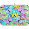 thumbnail image 1 of SKYSONIC Dish Drying Mat for Kitchen Counter Colored Tropical Butterflies Eco Friendly Drying Mat - Easy to Clean Heat Resistant Dish Mat - 16x18, 1 of 6
