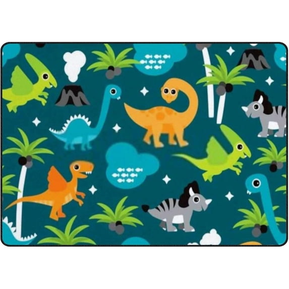SKYSONIC Doormat Palm Tree Dinosaurs Lightweight Non Slip Indoor Outdoor Entryway Rugs Floor Mat for Bathroom Kitchen Entrance 31x20in