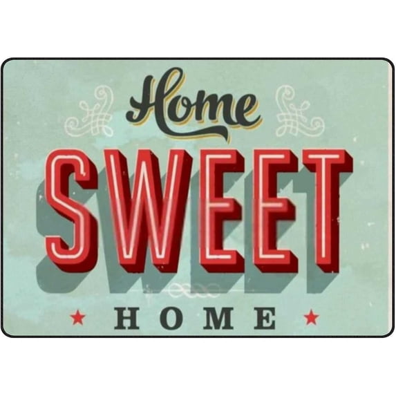 SKYSONIC Doormat Vintage Home Sweet Home Sign Lightweight Non Slip Indoor Outdoor Entryway Rugs Floor Mat for Bathroom Kitchen Entrance 31x20in