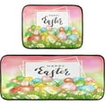 thumbnail image 1 of SKYSONIC Easter Beautiful Eggs and Flowers Kitchen Rugs Door Mat 2PCS,Carpet Front Entrance Non-Slip Relieve Fatigue Washable Floor Mat for Kitchen Bedroom Porch, 1 of 7