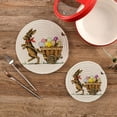 thumbnail image 1 of SKYSONIC Easter Bunny Cart Pot Holders Trivets, 2 Pcs Heat Resistant Trivets,Decorated Easter Eggs Cotton Thread Weave Mats for Hot Pads Pans Pot Bowl Teapot for Kitchen Decor, 1 of 7