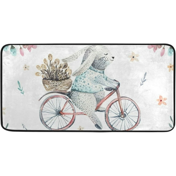 SKYSONIC Easter Bunny Eggs Kitchen Rug Non-Slip Bath Rug Doormats Anti Fatigue Runner Comfort Floor Mat 39 x 20 Inch