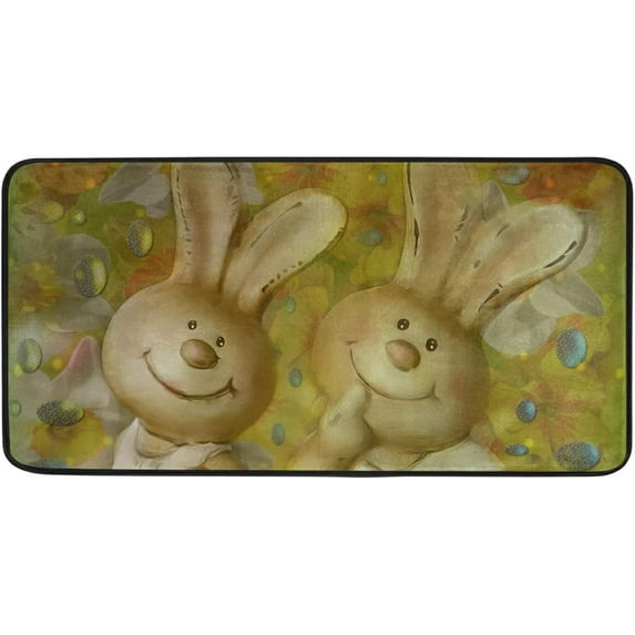 SKYSONIC Easter Bunny Eggs Kitchen Rug Non-Slip Bath Rug Doormats Anti Fatigue Runner Comfort Floor Mat 39 x 20 Inch