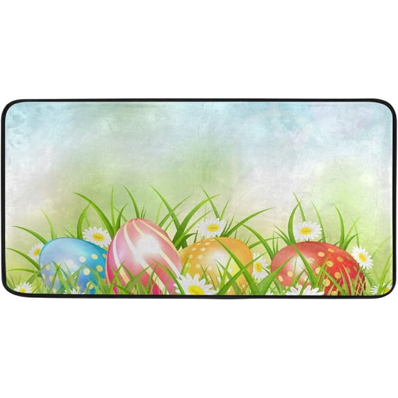 SKYSONIC Easter Bunny Eggs Kitchen Rug Non-Slip Bath Rug Doormats Anti Fatigue Runner Comfort Floor Mat 39 x 20 Inch