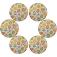 thumbnail image 1 of SKYSONIC Easter Bunny Eggs Round Placemats for Dining Table Non-Slip Heat-Resistant Polyester Table Mats Set of 6 Washable Table Mats for Kitchen Dining Table Decoration, 1 of 5