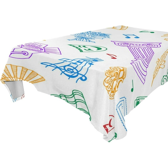 SKYSONIC Easter Bunny Eggs Tablecloth Waterproof Washable Polyester Square Table Cover Durable Tablecloth for Kitchen Dining Table Party Decor (54 X 72 Inch)