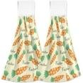 SKYSONIC Easter Carrots Pattern Easter 2Pcs Kitchen Hanging Towel Set
