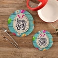 thumbnail image 1 of SKYSONIC Easter Eggs Flower Pot Holders Trivets, 2 Pcs Heat Resistant Trivets,Blue Board Cotton Thread Weave Mats for Hot Pads Pans Pot Bowl Teapot for Kitchen Decor, 1 of 7