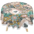 thumbnail image 1 of SKYSONIC Easter Eggs Flowers Round Tablecloth 60inch Indoor Wrinkle Free, Spring Floral Circular Lace Table Cover Washable for Kitchen Party BBQ Dining Decor, 1 of 7