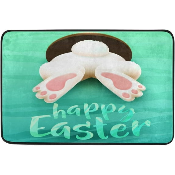 SKYSONIC Easter Rabbit Door mat Non Slip Floor Door Rug Soft Floor Mat for Kitchen Garden Bedroom Indoor Outdoor Entrance Home Holiday Decoration 23.6" x15.7"