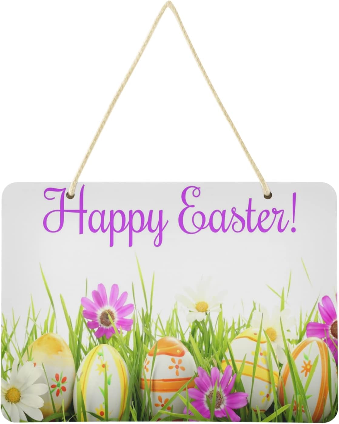 SKYSONIC Easter Welcome Sign Front Door Decor Wall Hanging Plaque ...