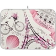thumbnail image 1 of SKYSONIC Eiffel Tower Dish Drying Mat, Microfiber Absorbent Drying Mats for Kitchen Counter, Large Reversible Dishes Draining Pad, 18x24 Inch, 1 of 7