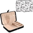 thumbnail image 1 of SKYSONIC Eiffel Tower Travel Jewelry Box PU Leather Jewelry Organizer Ideal Gift for Women Girls, Portable Mini Jewelry Travel Case for Earrings Rings Necklaces Bracelets, 1 of 7
