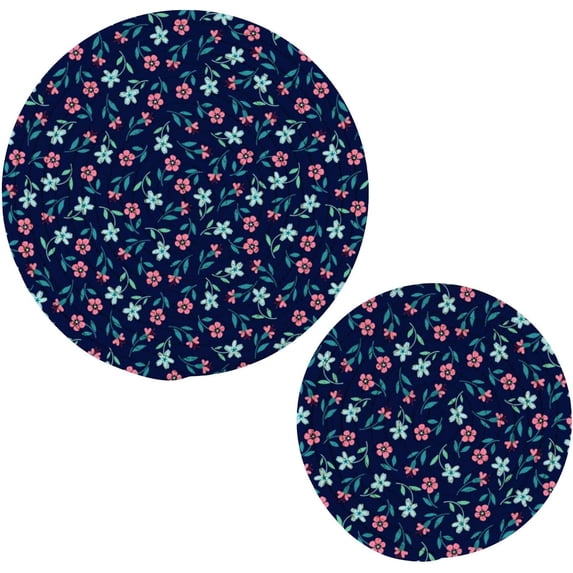 SKYSONIC Elegant Small Flowers Pot Holders Trivets, 2 Pcs Heat Resistant Trivets,Floral Cute Cotton Thread Weave Mats for Hot Pads Pans Pot Bowl Teapot for Kitchen Decor