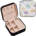 thumbnail image 1 of SKYSONIC Elephant Travel Jewelry Box PU Leather Jewelry Organizer Ideal Gift for Women Girls, Portable Mini Jewelry Travel Case for Stud Earrings Rings Necklaces Bracelets, 1 of 7